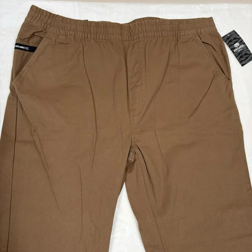 Ecko Untld. Dark Chino Classic Fit Pants Size 46x34 NWT Elastic Waist Cotton